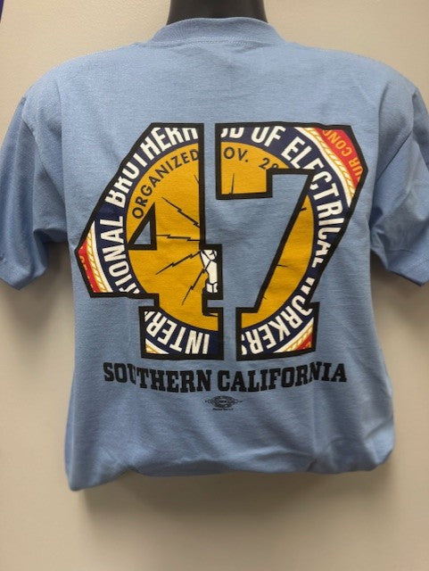 IBEW 47 Logo Light Blue Short Sleeve