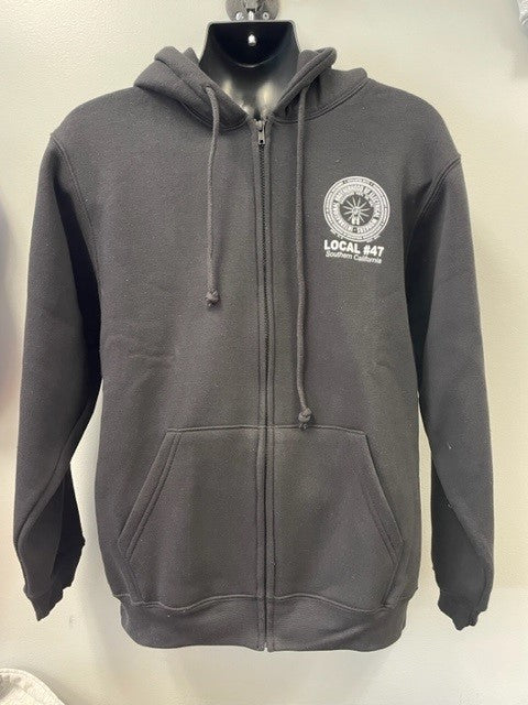 Black Zip UP White Logo