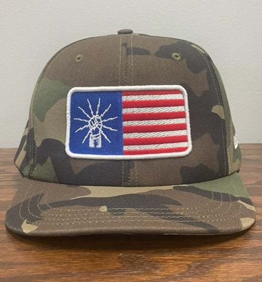 Camo Flag Hat Snap Back